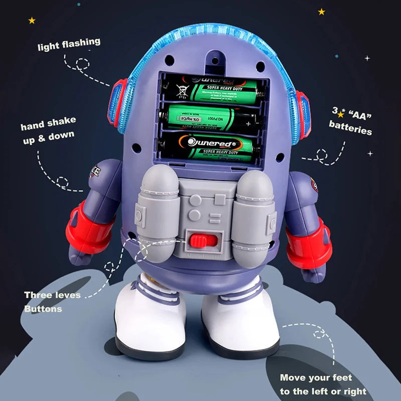 Baby Montessori Electric Space Duck Music Toy Moving Walking Dancing Interactive Toys Electronic Pets Duck Doll for Toddler Gift