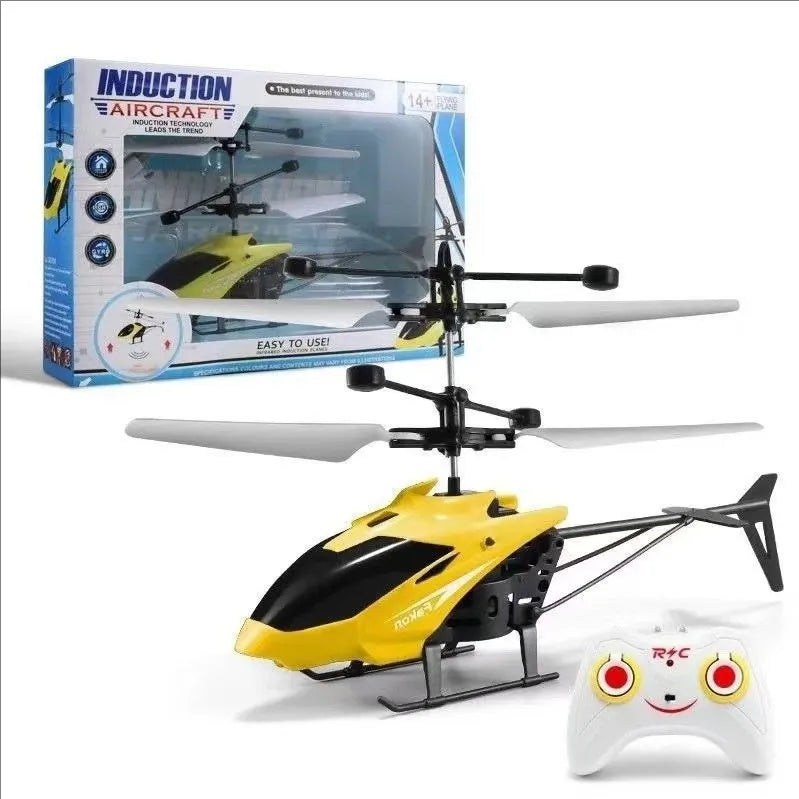 Inductive bidirectional helicopter charging remote control small aircraft indoor hovering anti-fall illuminated electric toy