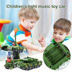 Children's Light Music Toy Car Electric Universal Driving Car Fighter Deformation Tank Robot