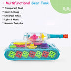 Light Up Transparent Gear Tank Toy for Kids Armored Car Toy with Visible Moving Gears Educational Crawling Toys for Toddlers