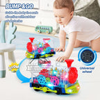 Light Up Transparent Gear Tank Toy for Kids Armored Car Toy with Visible Moving Gears Educational Crawling Toys for Toddlers