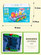 Light Up Transparent Gear Car Toy with LED Light Music Early Educational Toys Bump and Go Toy Luminous Toy Car for Kids B433