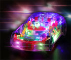 Kid Transparent Electric Car Sensory Racing Car Toy Colorful Moving Gears with Music Light Baby Crawling Toy Educational Gift