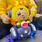 Children's electric face changing bee car  years old, 2 and a half years old, 3 babies with sound and moveme
