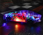 Kid Transparent Electric Car Sensory Racing Car Toy Colorful Moving Gears with Music Light Baby Crawling Toy Educational Gift