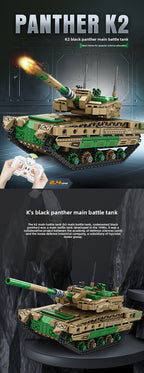Mingdi 2.4G Remote Control Building Blocks 99A Tank Military Model Compatible with Lego Assembly Children's Toys Student Gift