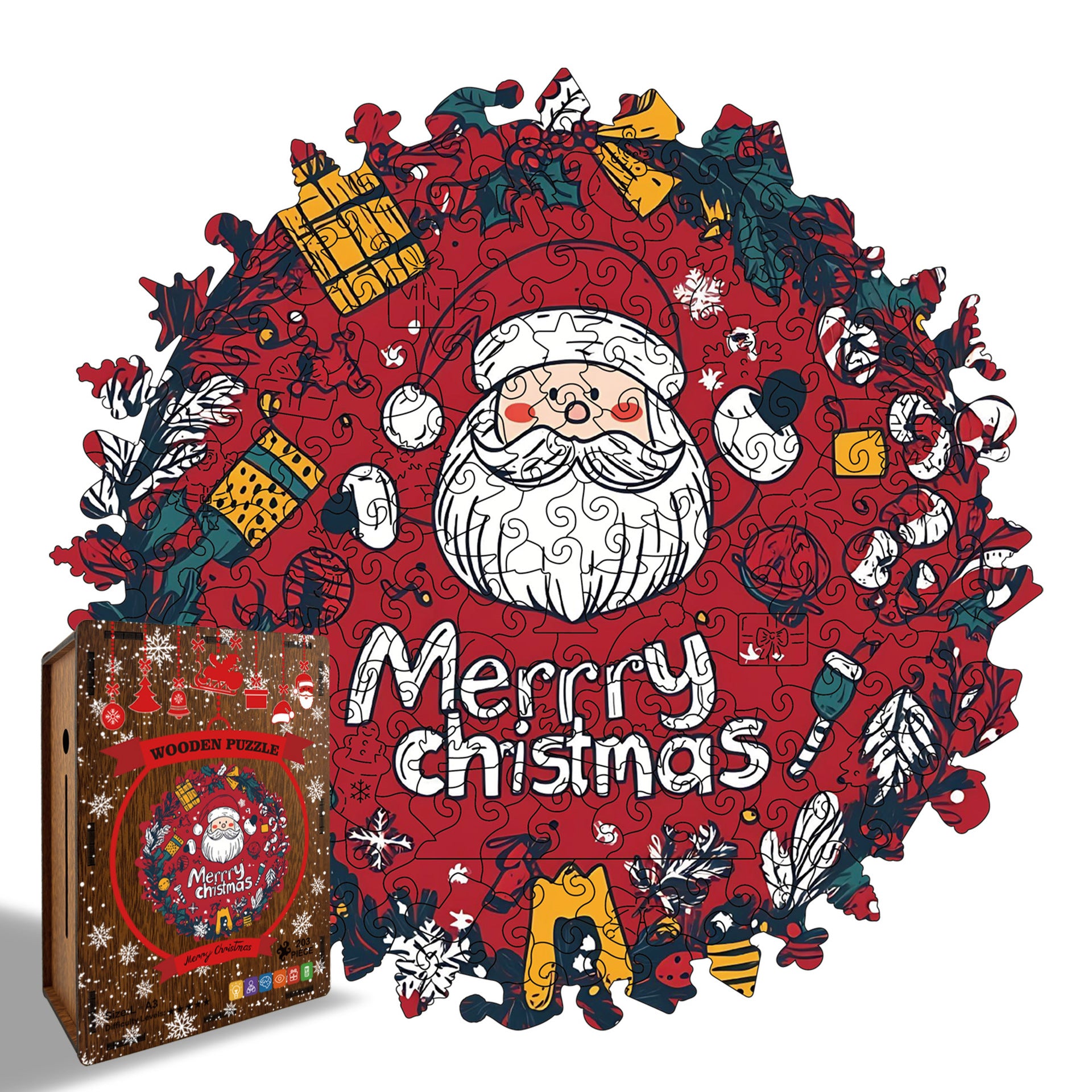 Cross-Border Wooden Santa Claus Puzzle Toy Irregular Shaped Puzzle Game Money Box Gift Stress Relief Game
