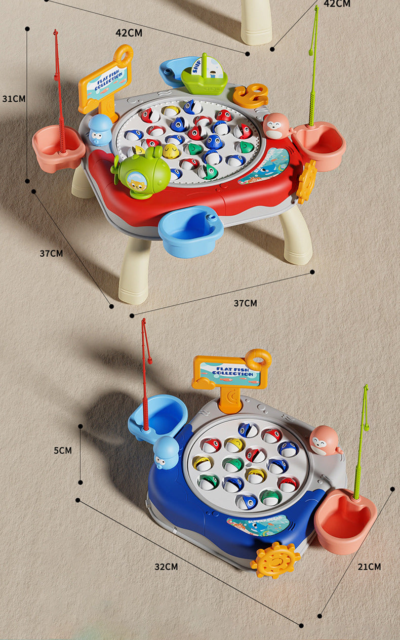 Children's Magnetic Fishing Toy Baby Early Education Educational Boys and Girls Electric Large Rotating Fishing Plate Parent-Child Interaction