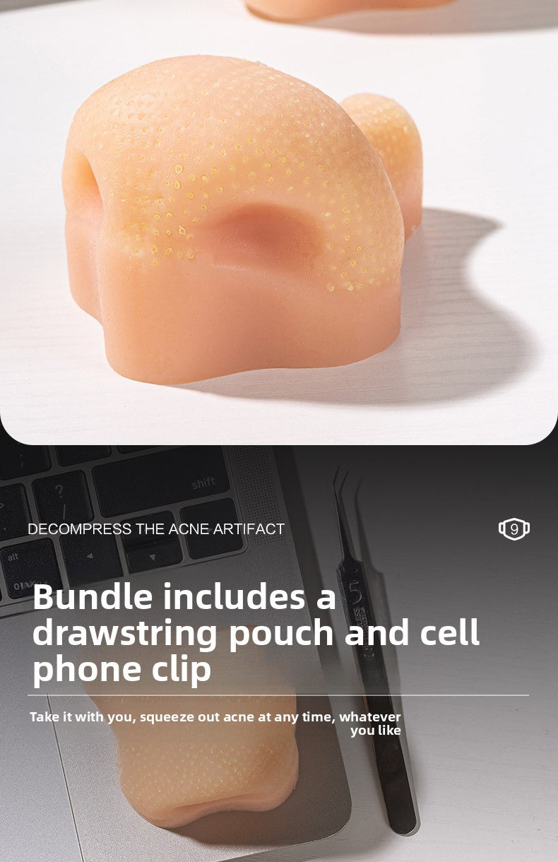 Decompression Artifact Strawberry Nose Clip Acne Simulation Extrusion Acne Decompression Toy Blackhead Cleaning Model Small Toy Model