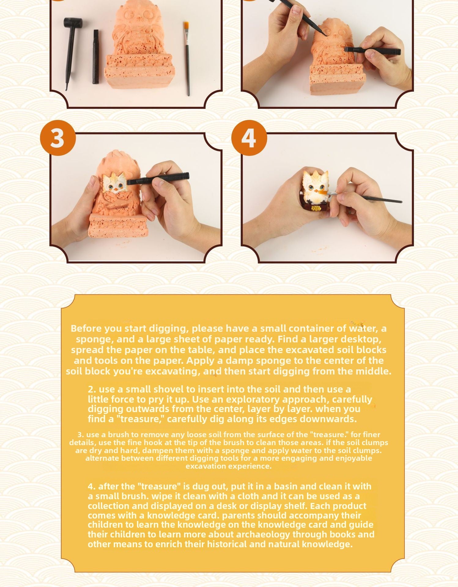 Archaeological Phoenix Raising Nine Sons Dragon Giving Birth to Nine Cubs Chinese Mythology Excavation Blind Box Ancient Myth Children's Treasure Digging Toy