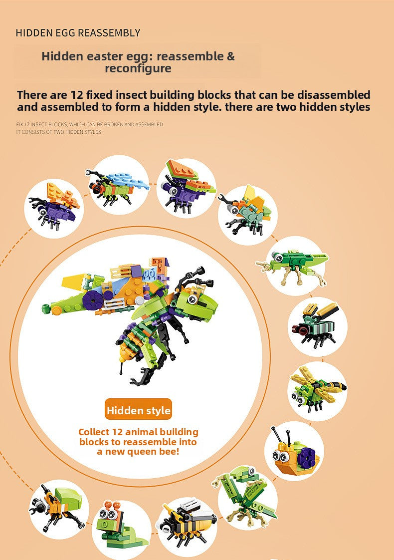 Building Blocks Christmas Calendar Blind Box Countdown 24 Grids Children's DIY Car Dinosaur Building Blocks Tear-off Blind Box