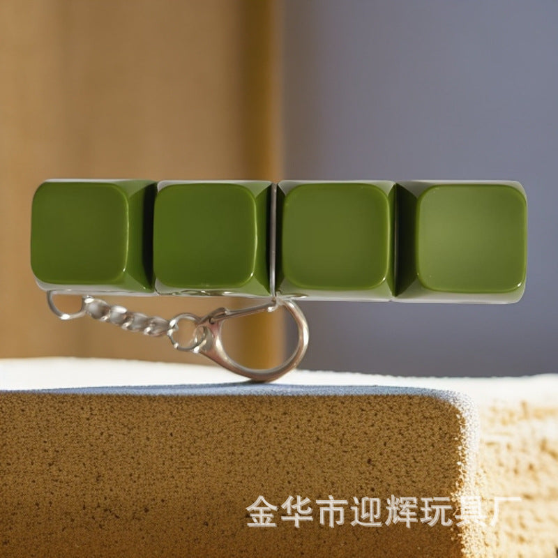 Stress Relief One-Line Four-Key Mechanical Keyboard Switch Tester Macaron Finger Squeeze Stress Relief Keychain