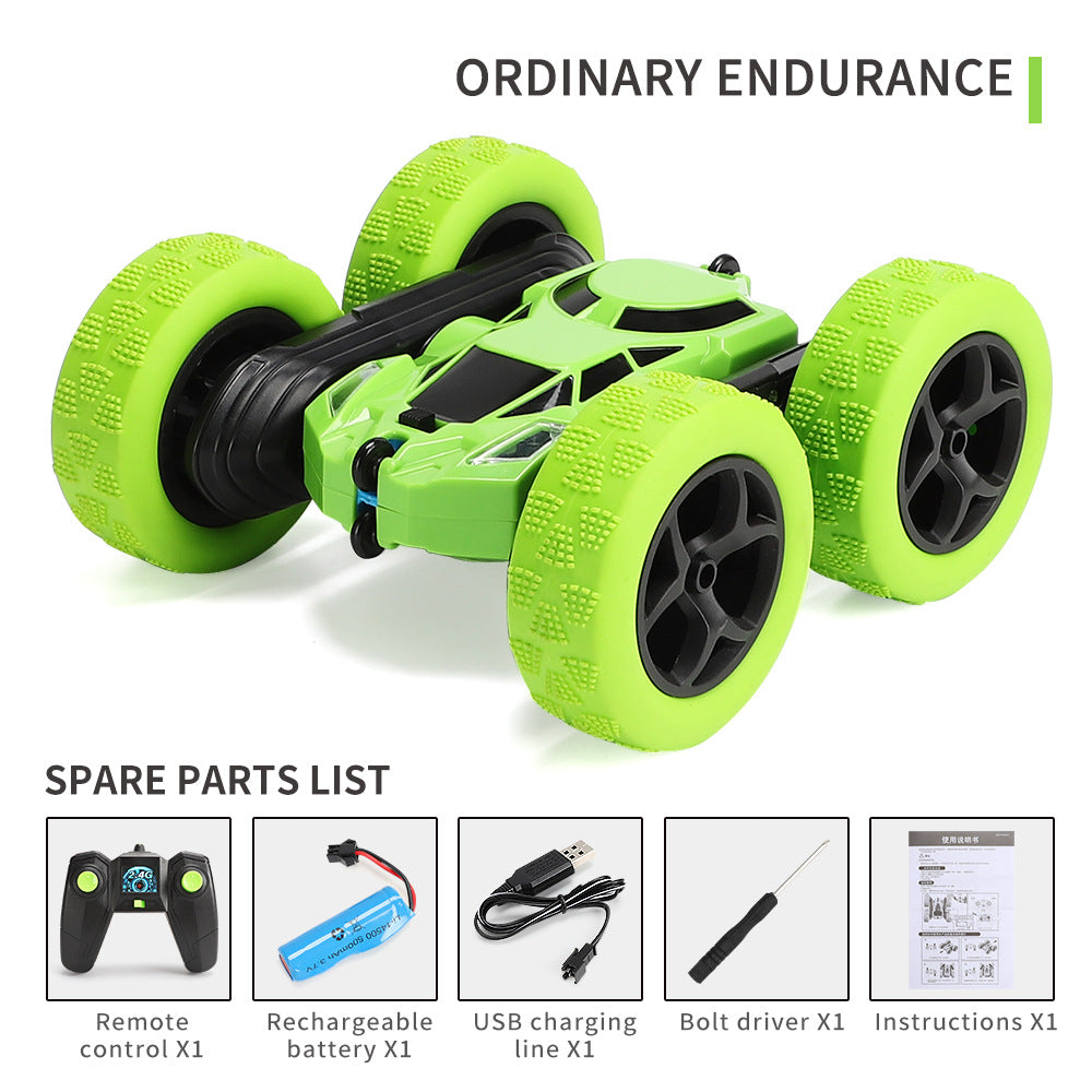 Cross-Border Double-Sided Stunt Car High-Speed 360-Degree Rotating Tumbling Car with Lights Children's Remote Control Car Toy Manufacturer