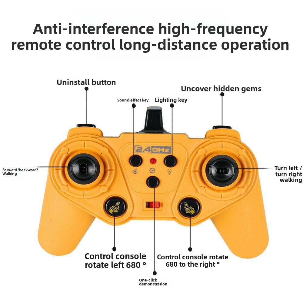 2.4G Alloy Remote Control Excavator Dump Truck Bulldozer Engineering Vehicle Toy Bilingual