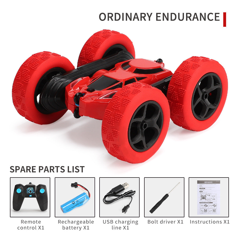 Cross-Border Double-Sided Stunt Car High-Speed 360-Degree Rotating Tumbling Car with Lights Children's Remote Control Car Toy Manufacturer