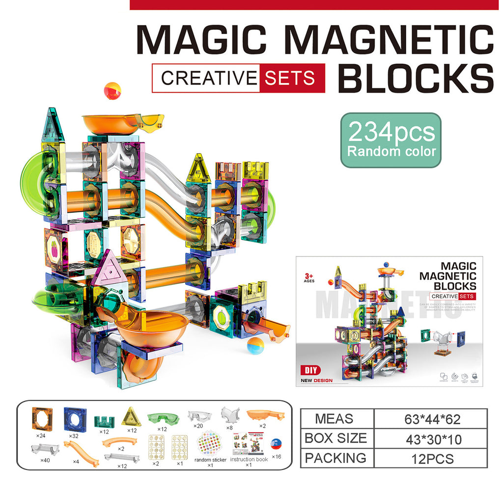 Slide Track Ball Magnetic Tiles Building Blocks Cross-Border Amazon Intelligence Assembly Boys' Toy Gift