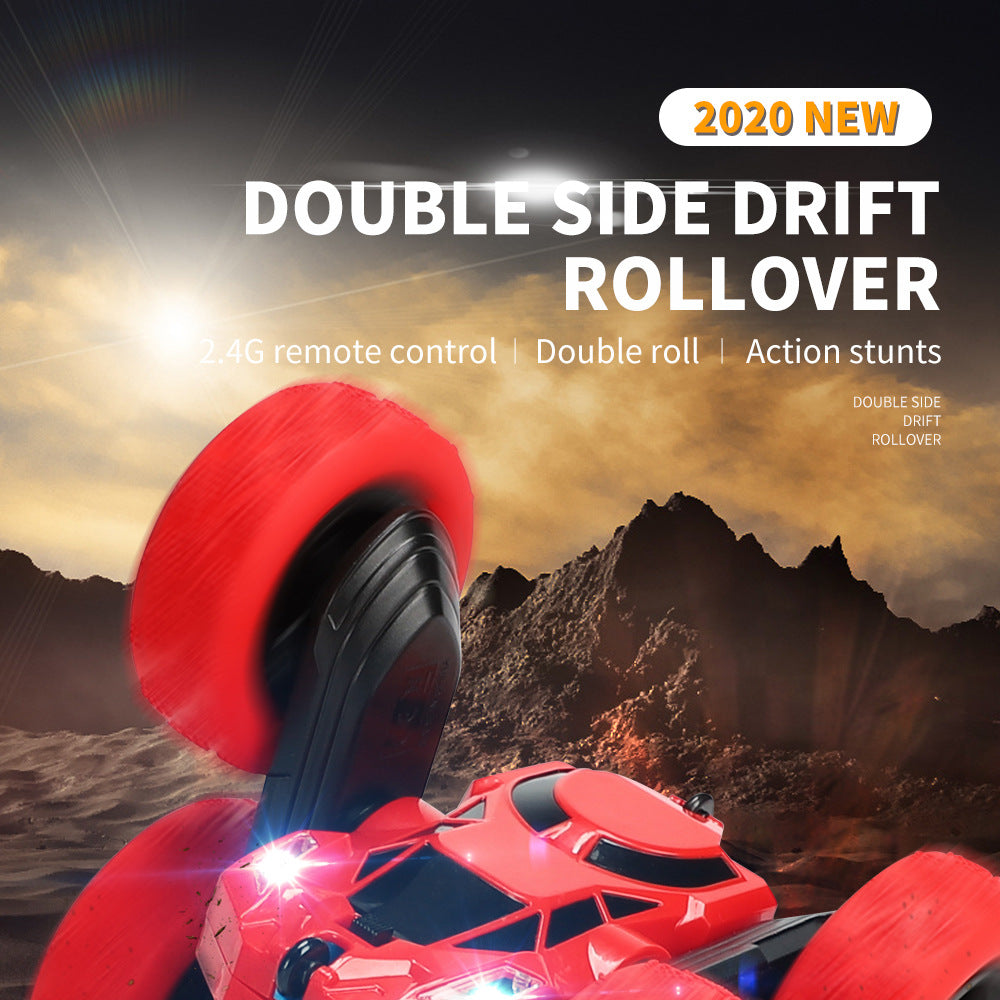 Cross-Border Double-Sided Stunt Car High-Speed 360-Degree Rotating Tumbling Car with Lights Children's Remote Control Car Toy Manufacturer