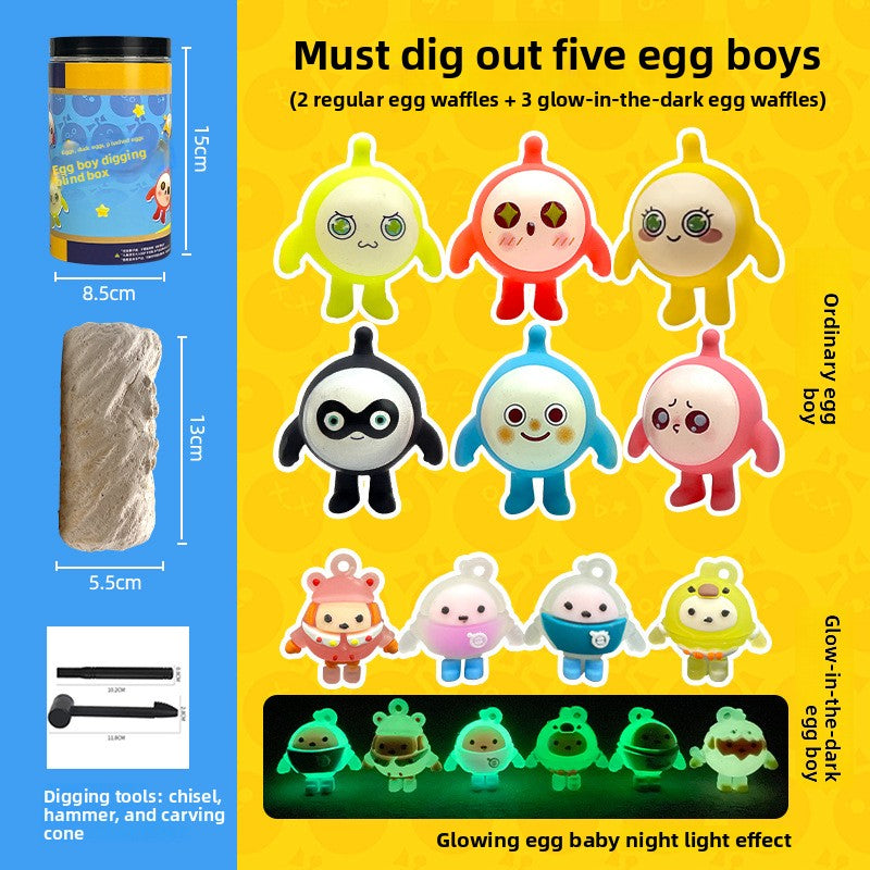 Egg Rush DIY Archaeological Dig Blind Box for Kids - Fun Treasure Hunting Model Toy