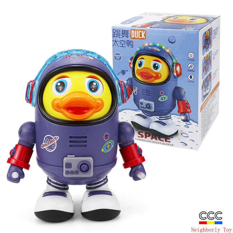 TikTok Same Style Electric Dancing Space Duck Music Light Little Cute Duck Baby Boy Children's Toy Internet Celebrity Cross-Border