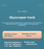 Children's Dinosaur Winding Road City Combination Track Car Adventure Parking Building Educational Toy for Boys