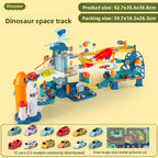 Children's Dinosaur Winding Road City Combination Track Car Adventure Parking Building Educational Toy for Boys