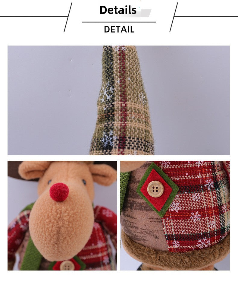 Jingchen Cross-Border Christmas Retractable Doll Window Display Santa Claus Snowman Standing Doll Holiday Decoration