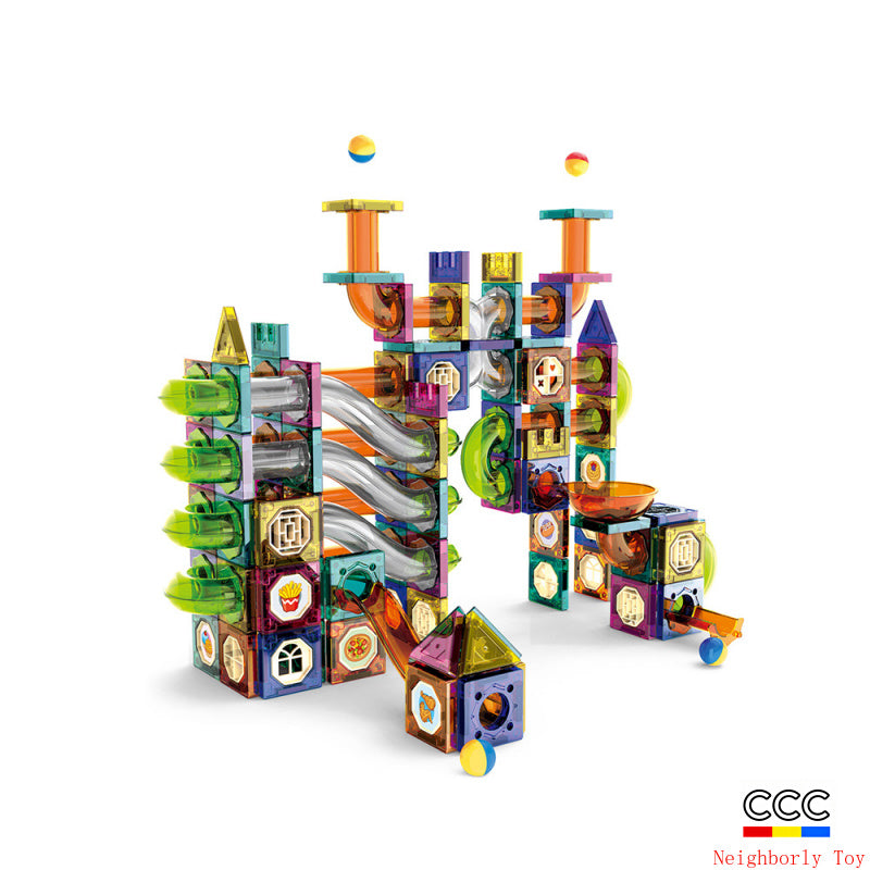 Slide Track Ball Magnetic Tiles Building Blocks Cross-Border Amazon Intelligence Assembly Boys' Toy Gift