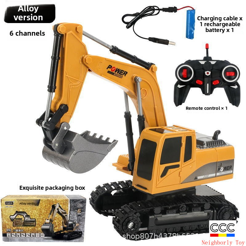 2.4G Alloy Remote Control Excavator Dump Truck Bulldozer Engineering Vehicle Toy Bilingual