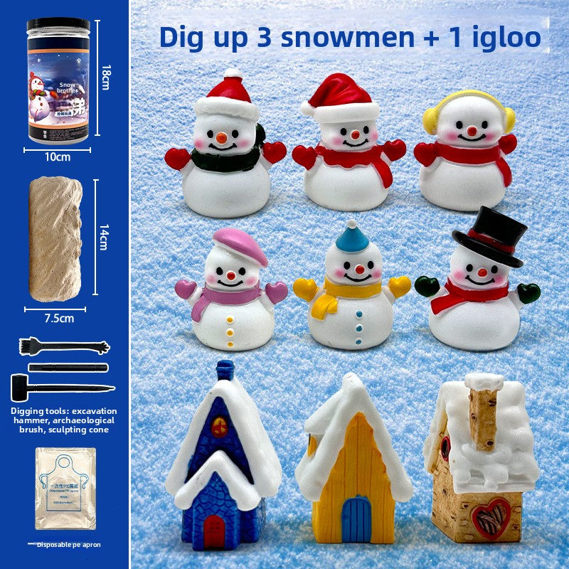 Snow Bros Archaeological Dig Blind Box Christmas Children's Gift New Year Present Boy Girl Educational Toy for Kids Ages 5+