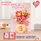 Cross-Border Building Blocks Eternal Flower Transparent Building Blocks Display Cover Home Decoration Desktop Trendy Assembly Toys Gift Wholesale