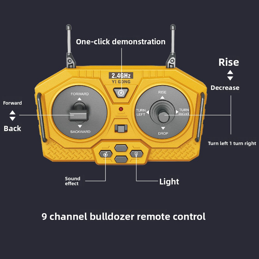 2.4G Alloy Remote Control Excavator Dump Truck Bulldozer Engineering Vehicle Toy Bilingual