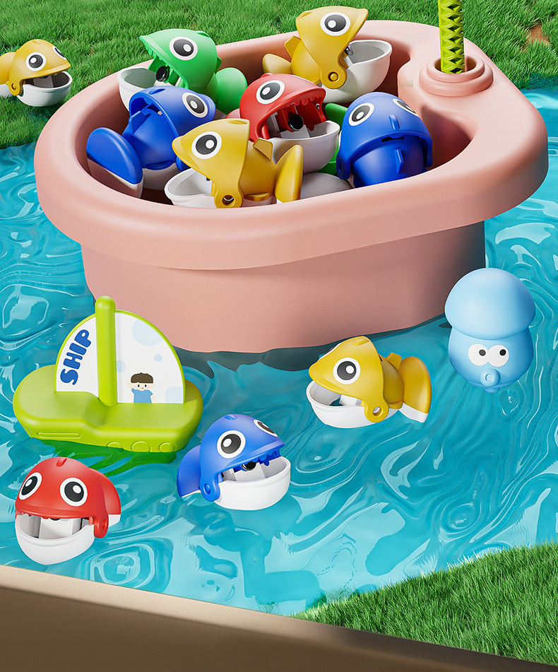 Children's Magnetic Fishing Toy Baby Early Education Educational Boys and Girls Electric Large Rotating Fishing Plate Parent-Child Interaction