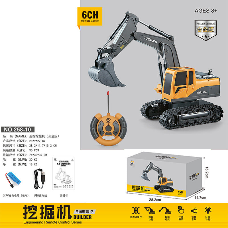 2.4G Alloy Remote Control Excavator Dump Truck Bulldozer Engineering Vehicle Toy Bilingual