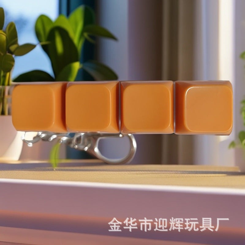 Stress Relief One-Line Four-Key Mechanical Keyboard Switch Tester Macaron Finger Squeeze Stress Relief Keychain