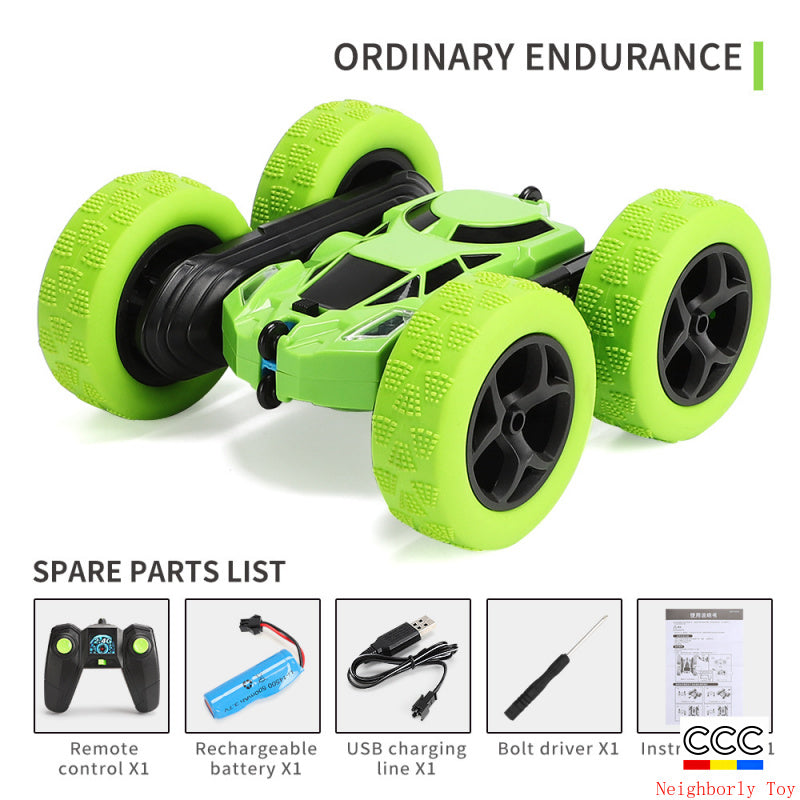 Cross-Border Double-Sided Stunt Car High-Speed 360-Degree Rotating Tumbling Car with Lights Children's Remote Control Car Toy Manufacturer