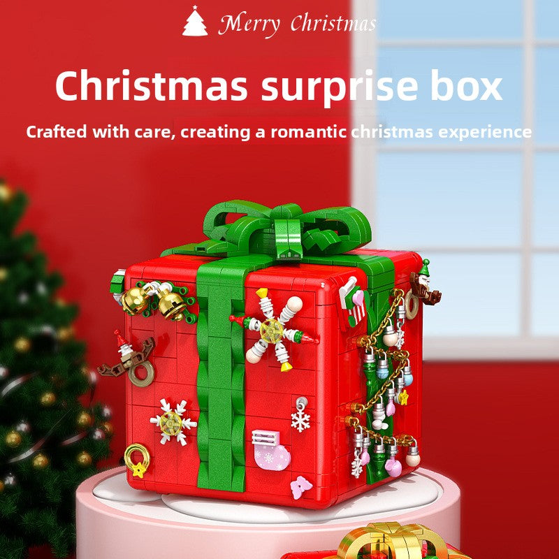 Compatible with LEGO Christmas Mechanism Box Santa Claus Building Blocks Toy Educational Assembly Gift for Men and Women Wholesale Dropshipping
