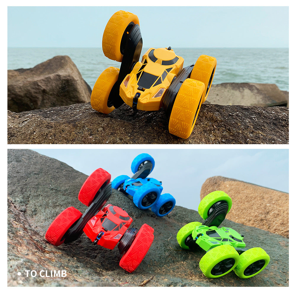 Cross-Border Double-Sided Stunt Car High-Speed 360-Degree Rotating Tumbling Car with Lights Children's Remote Control Car Toy Manufacturer