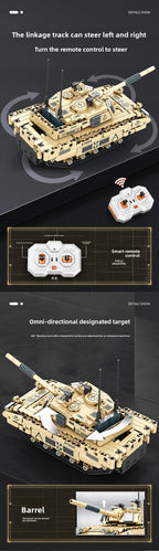 Mingdi 2.4G Remote Control Building Blocks 99A Tank Military Model Compatible with Lego Assembly Children's Toys Student Gift