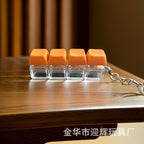 Stress Relief One-Line Four-Key Mechanical Keyboard Switch Tester Macaron Finger Squeeze Stress Relief Keychain