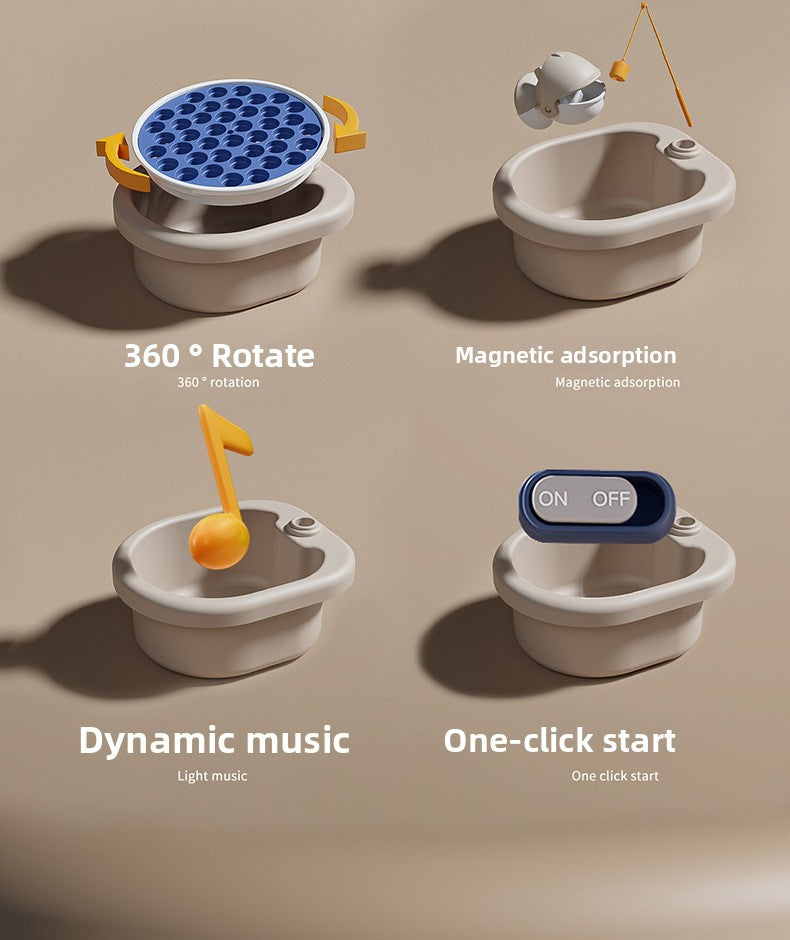 Children's Magnetic Fishing Toy Baby Early Education Educational Boys and Girls Electric Large Rotating Fishing Plate Parent-Child Interaction