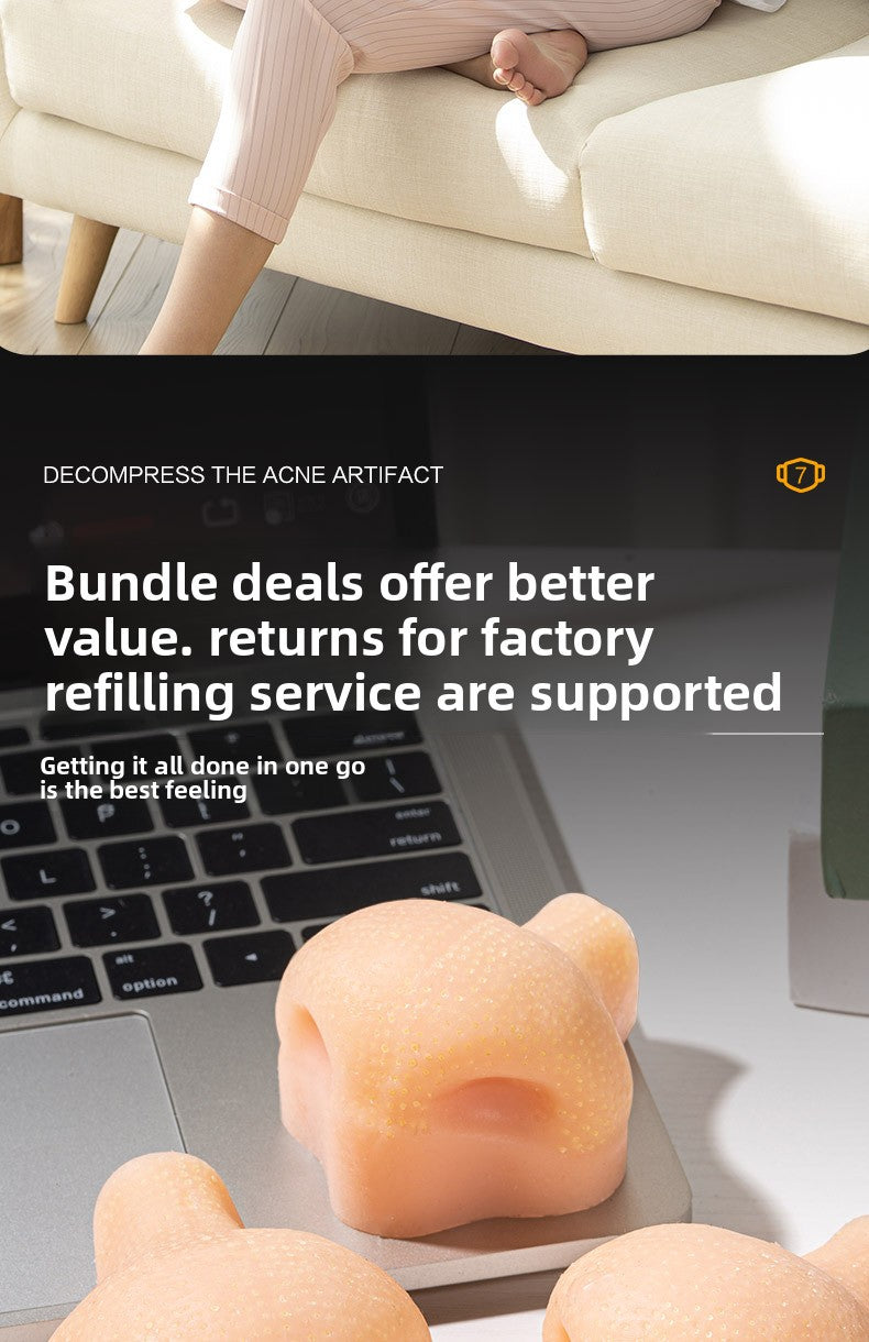 Decompression Artifact Strawberry Nose Clip Acne Simulation Extrusion Acne Decompression Toy Blackhead Cleaning Model Small Toy Model