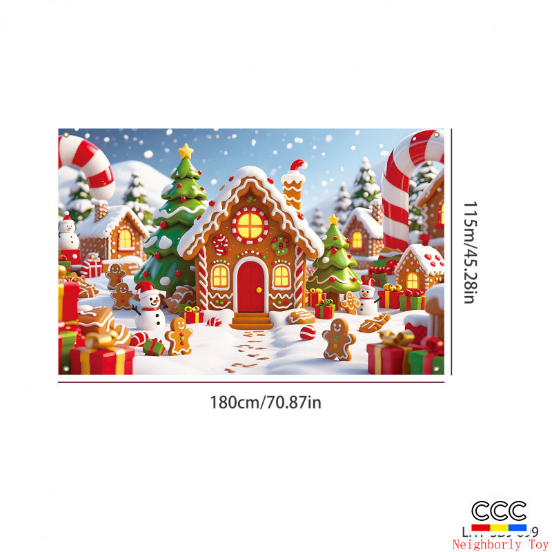 Cross-Border New Christmas Dessert Shop Background Banner Party Atmosphere Decoration Scene Setup Props Supplies