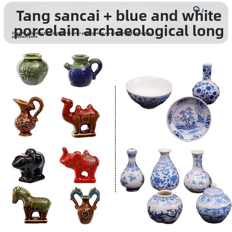 Blue and White Porcelain Treasure Dig Kit - Girls DIY Traditional Culture Archaeological Blind Box Gift