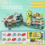 Children's Dinosaur Winding Road City Combination Track Car Adventure Parking Building Educational Toy for Boys