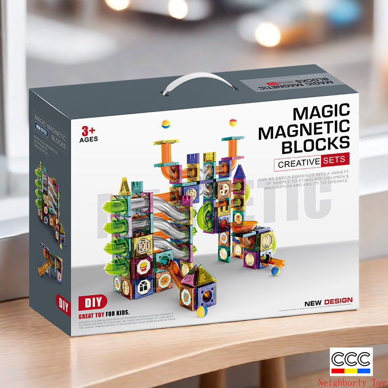 Slide Track Ball Magnetic Tiles Building Blocks Cross-Border Amazon Intelligence Assembly Boys' Toy Gift