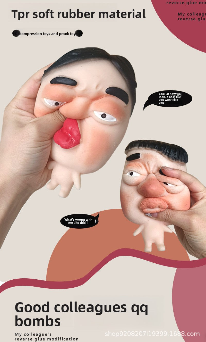 My Colleague Squeeze Toy Creative Office Funny Stress Relief Ornament Pimple Squeezing Slow Rebound Venting Big Eye Toy