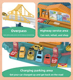 Children's Dinosaur Winding Road City Combination Track Car Adventure Parking Building Educational Toy for Boys