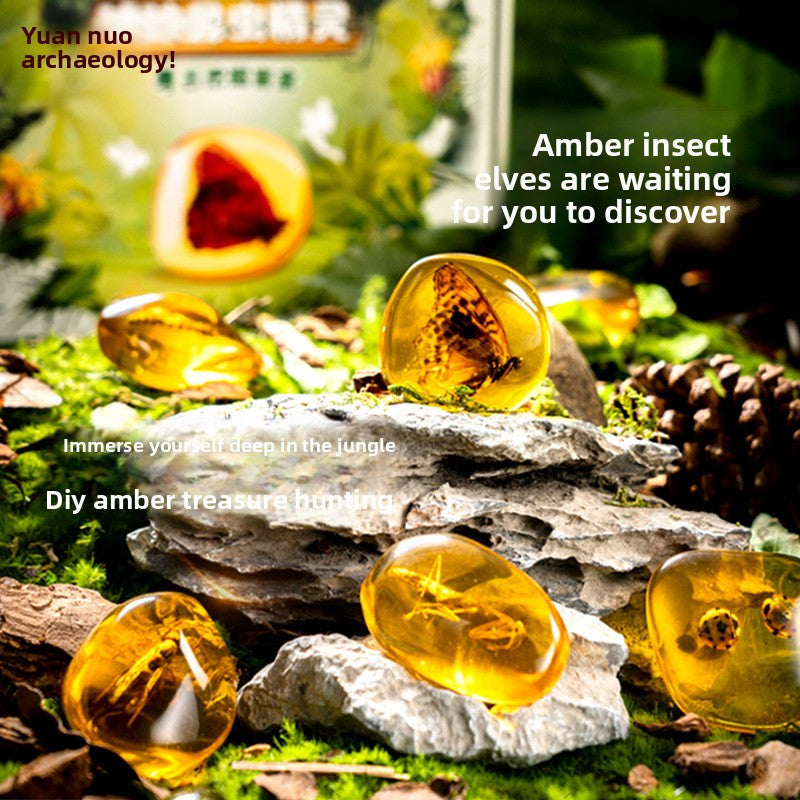 Amber Insect Sprite Archaeological Dig Blind Box - Kids Gem Exploration DIY Treasure Hunt Toy