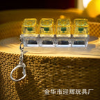 Stress Relief One-Line Four-Key Mechanical Keyboard Switch Tester Macaron Finger Squeeze Stress Relief Keychain