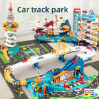 Children's Dinosaur Winding Road City Combination Track Car Adventure Parking Building Educational Toy for Boys